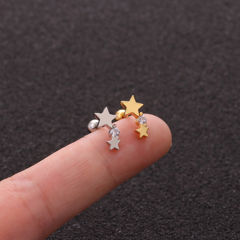 16G Cartilage Tiny Stud Earring, Heart Stud Earrings