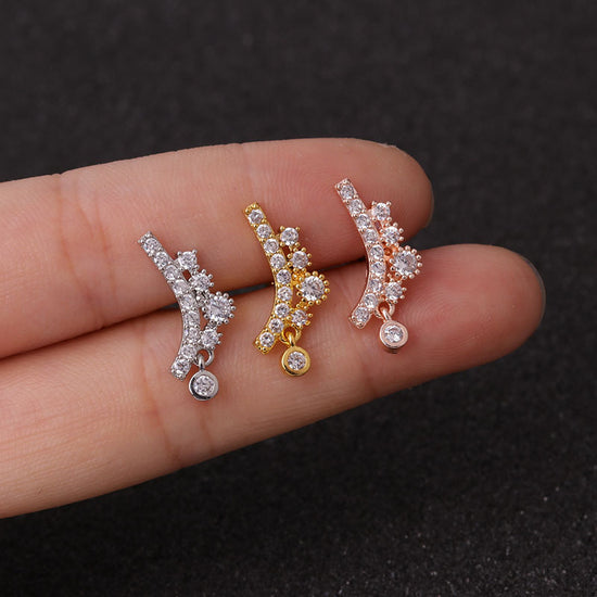 cartilage earrings, piercing jewelry, cartilage piercing, body jewelry, helix piercing, helix earrings, tragus piercing, leaf earrings, flower earrings