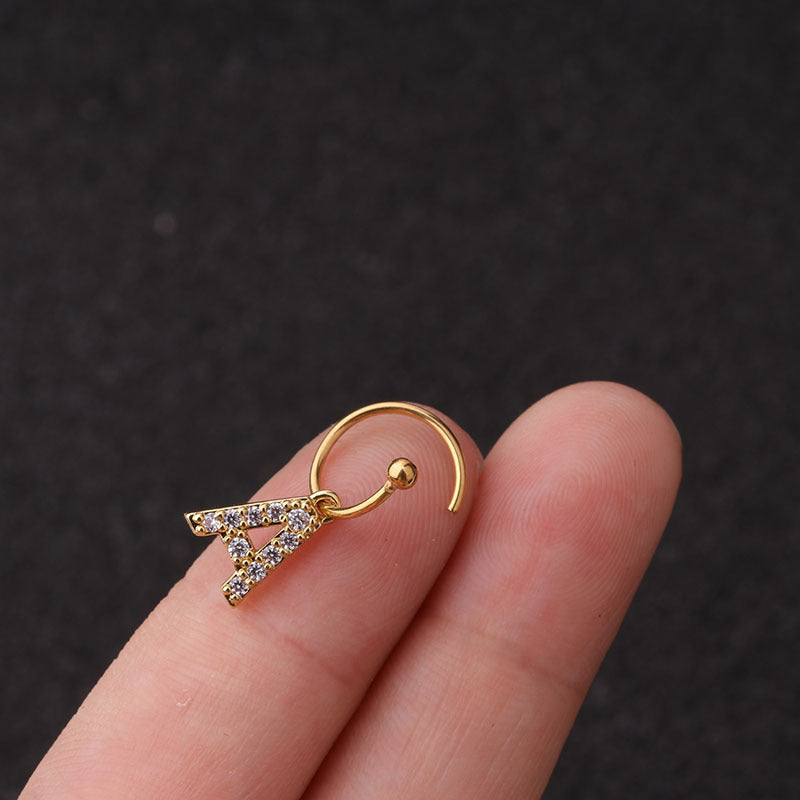 20G Surgical Steel Letter Dangle Hoop Earrings, Hoop Earrings | HSPJ1991