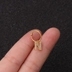 20G Surgical Steel Letter Dangle Hoop Earrings, Hoop Earrings | HSPJ1991