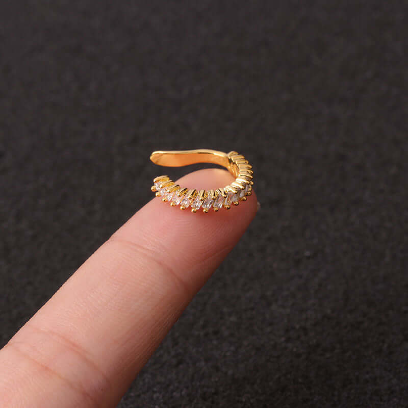 18K Gold No Piercing Ear Cuff, Conch Helix Ear Cuff, Dainty Ear Cuff