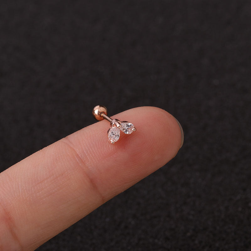 20G Rose Gold Celestial Star Tragus Ball Back Stud