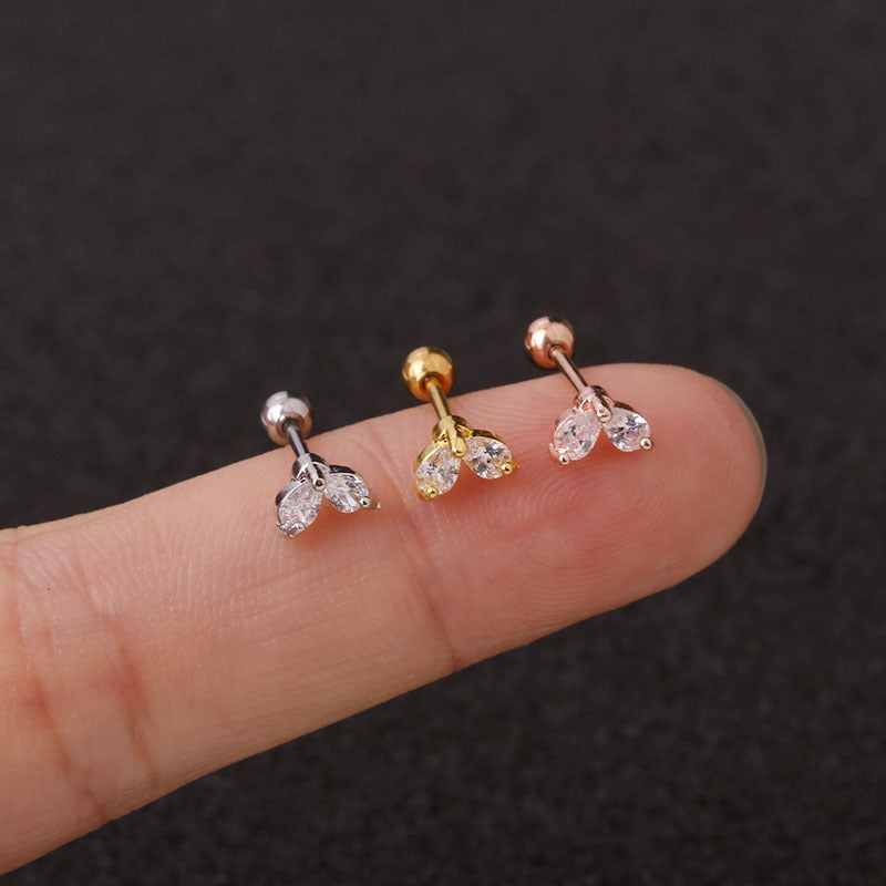 20G Rose Gold Celestial Star Tragus Ball Back Stud