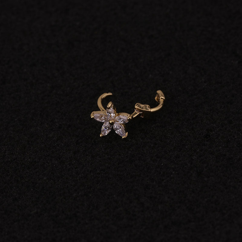 18K Gold Plated Teardrop Hinged Segment Ring