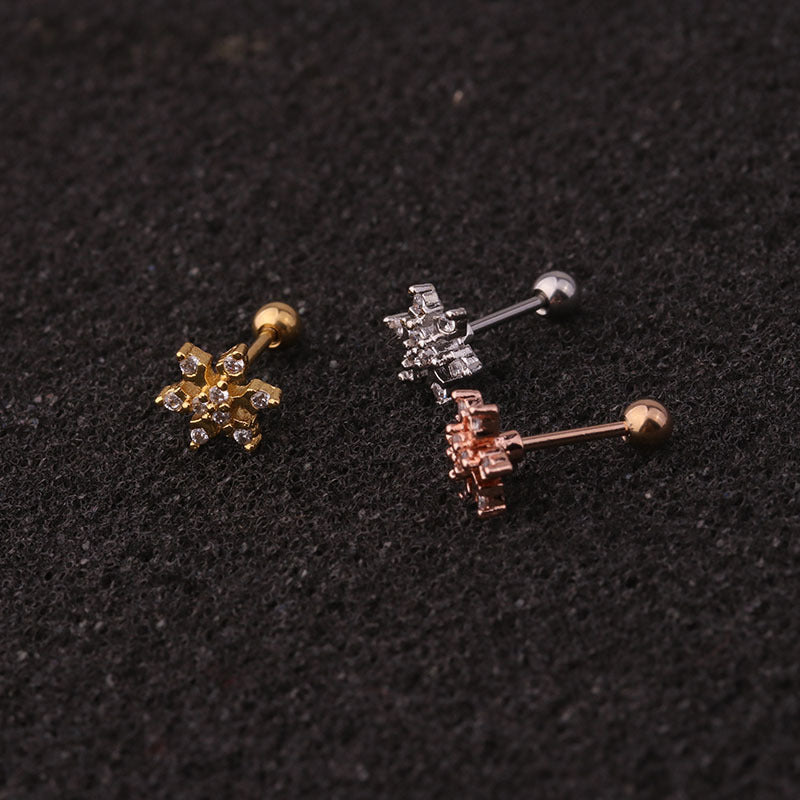 20G Rose Gold Shooting Star Barbell Cartilage Stud | HSPJ204