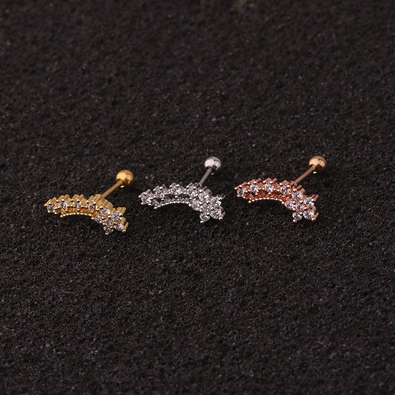 20G Rose Gold Shooting Star Barbell Cartilage Stud | HSPJ204