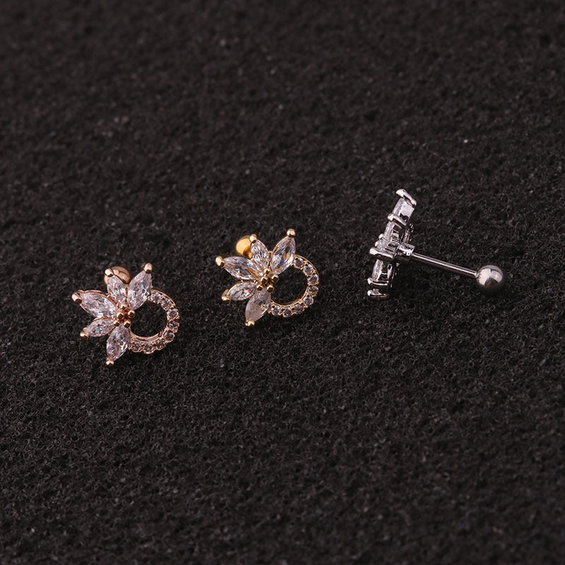 20G Rose Gold Shooting Star Barbell Cartilage Stud | HSPJ204