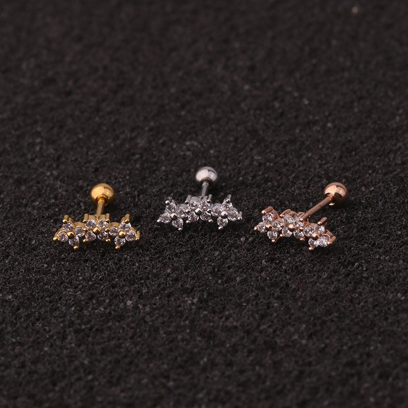 20G Rose Gold Shooting Star Barbell Cartilage Stud | HSPJ204