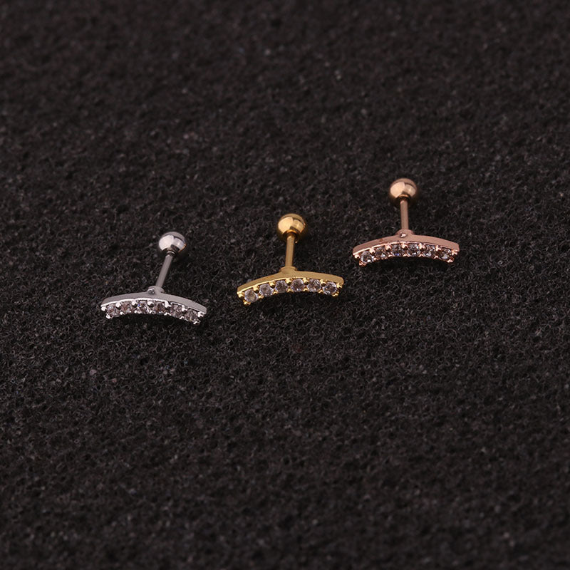 20G Rose Gold Shooting Star Barbell Cartilage Stud | HSPJ204