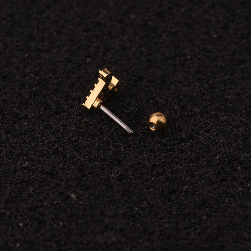 cartilage earrings, piercing jewelry, cartilage piercing, body jewelry, helix piercing, helix earrings, tragus piercing, alphabet earrings