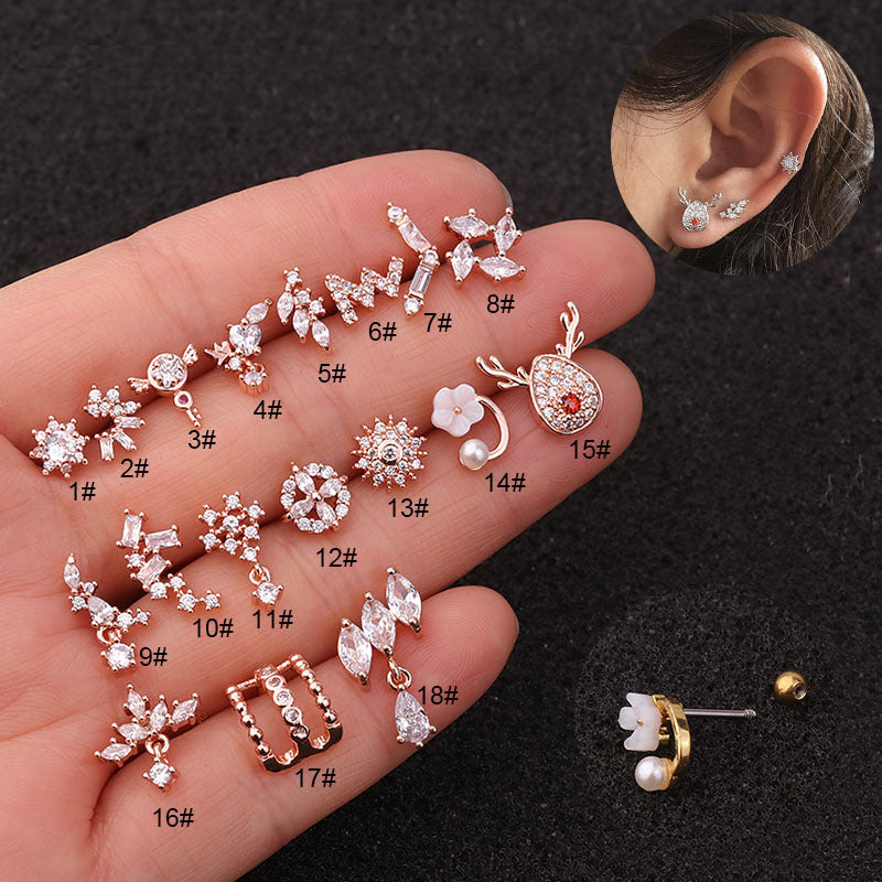 20G Anklet Reindeer Rose gold Conch Piercing