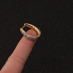 18K Gold Colorful Palm Tree CZ Cartilage Hoop | HSPJ213