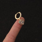 18K Gold Colorful Palm Tree CZ Cartilage Hoop | HSPJ213