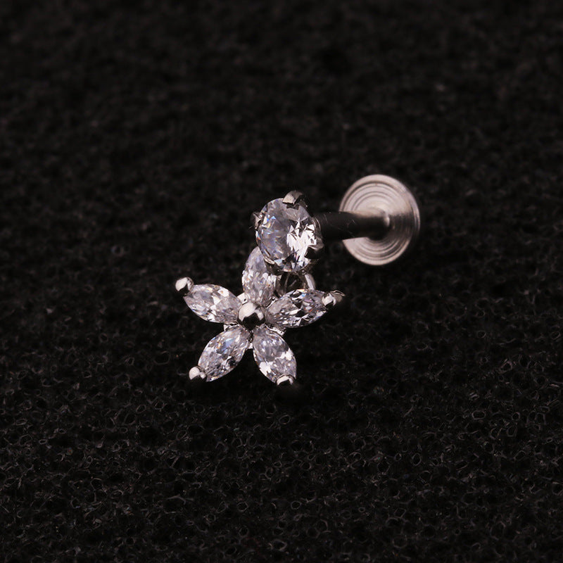 16G Cartilage Labret Back Earring, Lip Ring, Dangle Cartilage Earring | HSPJ216