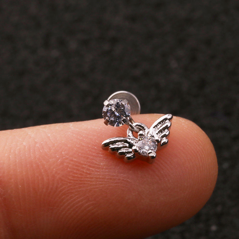 16G Cartilage Labret Back Earring, Lip Ring, Dangle Cartilage Earring | HSPJ216