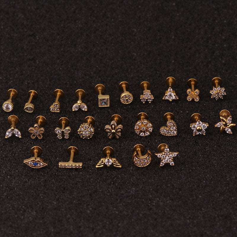 16G Labret Back Earrings, Push Pin Earrings, Flat Back Stud | HSPJ217