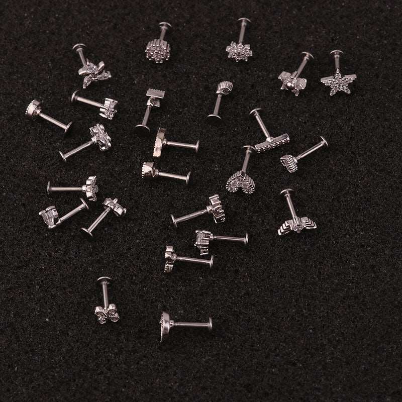 16G Labret Back Earrings, Push Pin Earrings, Flat Back Stud | HSPJ217