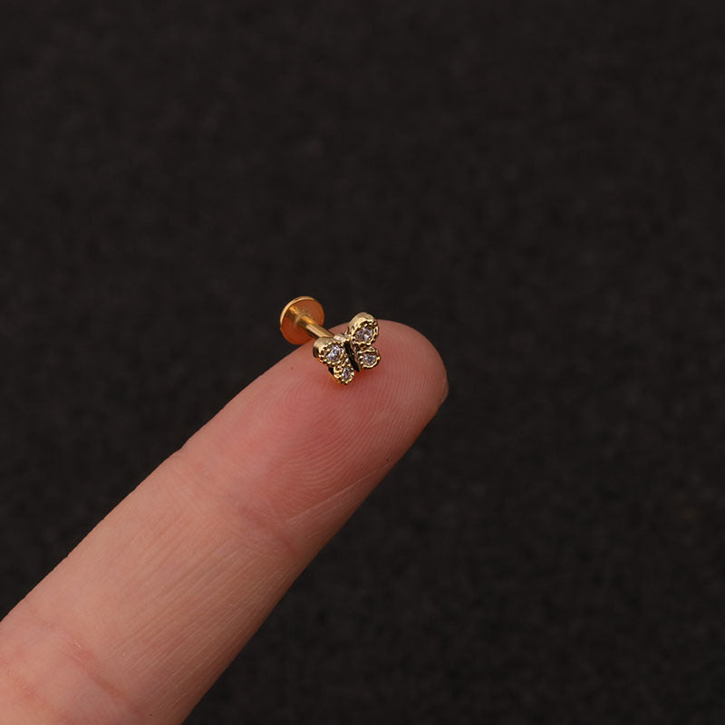 16G Labret Back Earrings, Push Pin Earrings, Flat Back Stud | HSPJ217