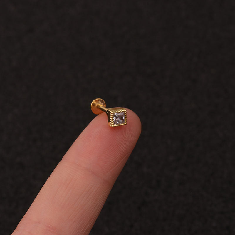 16G Labret Back Earrings, Push Pin Earrings, Flat Back Stud | HSPJ217