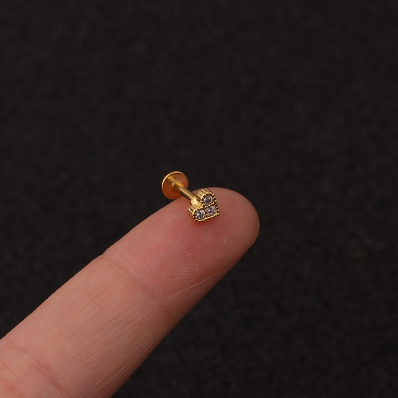 16G Labret Back Earrings, Push Pin Earrings, Flat Back Stud | HSPJ217