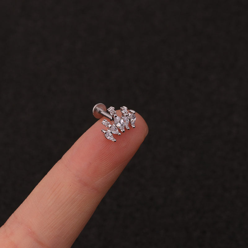 16G Flat Back Tiny Stud Labret Back Earrings, Lip Ring | HSPJ218