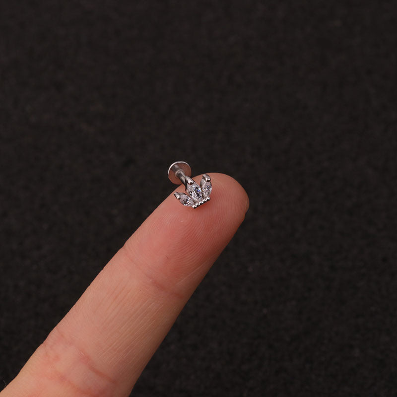 16G Flat Back Tiny Stud Labret Back Earrings, Lip Ring | HSPJ218