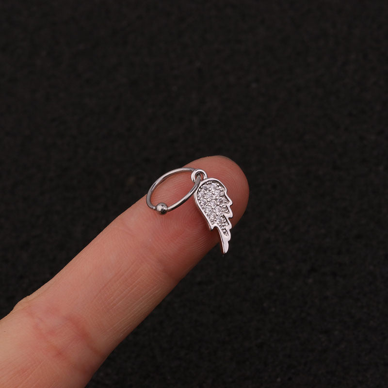 20G Surgical Steel Moon Dangle Huggies Earrings | HSPJ223