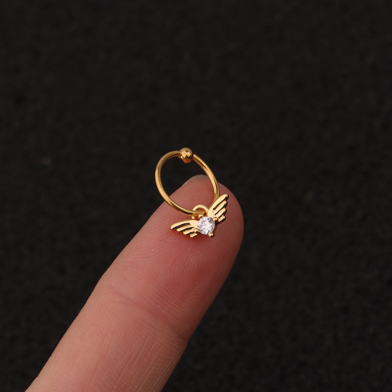 20G Surgical Steel Moon Dangle Huggies Earrings | HSPJ223