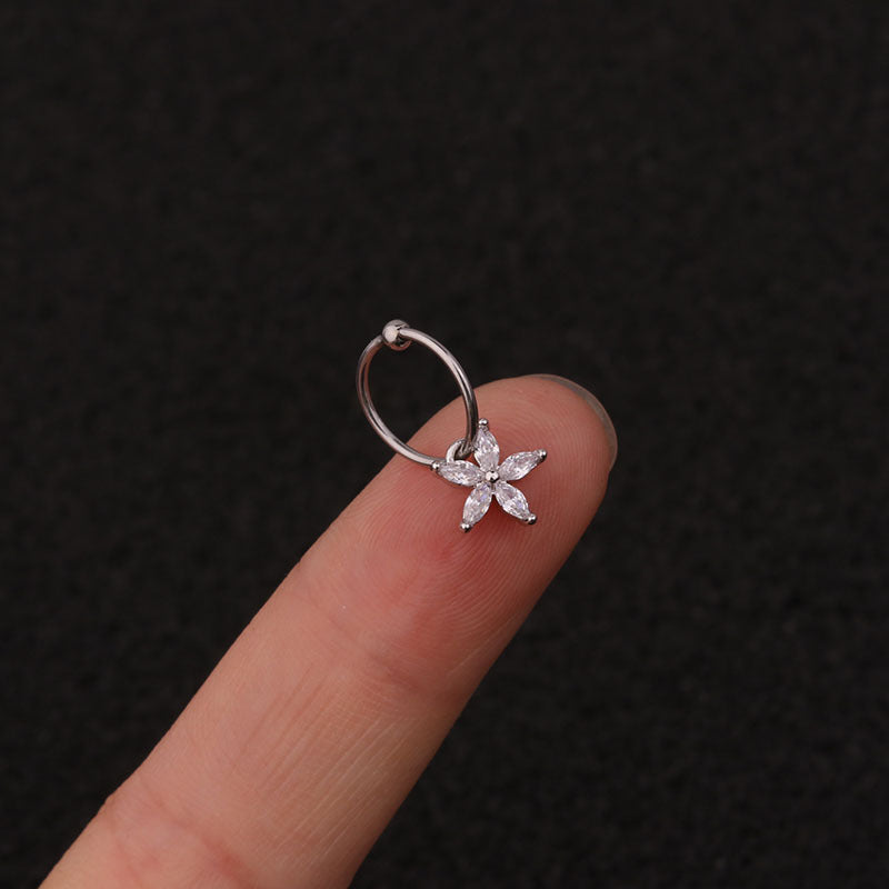 20G Surgical Steel Moon Dangle Huggies Earrings | HSPJ223