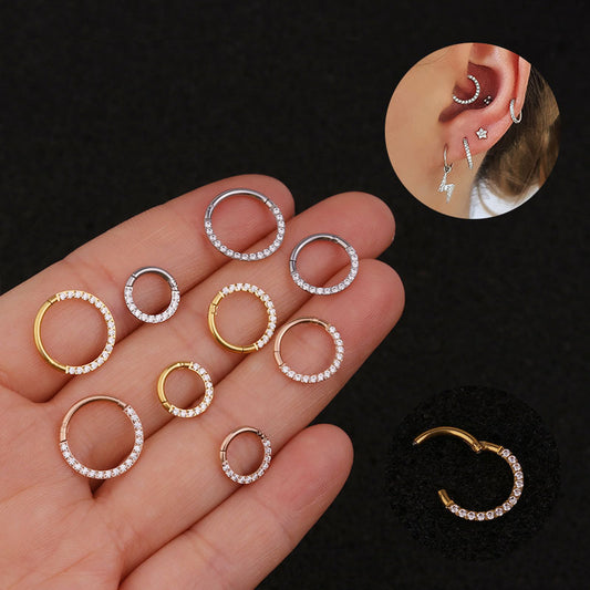 16G Cartilage Hoop Earrings, Daith Hoop Earrings, Minimalist Hoop