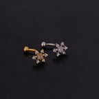 16G Flower Curved Barbell Eyebrow Ring