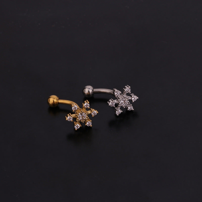 16G Flower Curved Barbell Eyebrow Ring