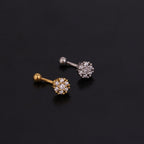 16G Flower Curved Barbell Eyebrow Ring