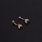 16G Flower Curved Barbell Rook Piercing