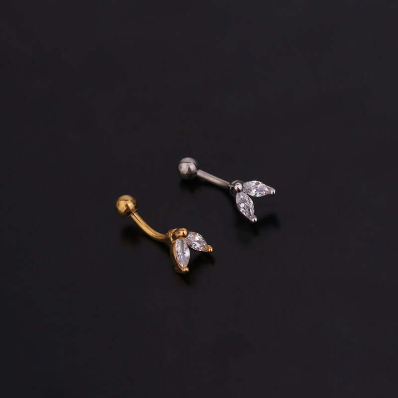 16G Cartilage Daith Ear Jacket Earrings in silver and gold with CZ crystals, hypoallergenic stainless steel, front back piercing.