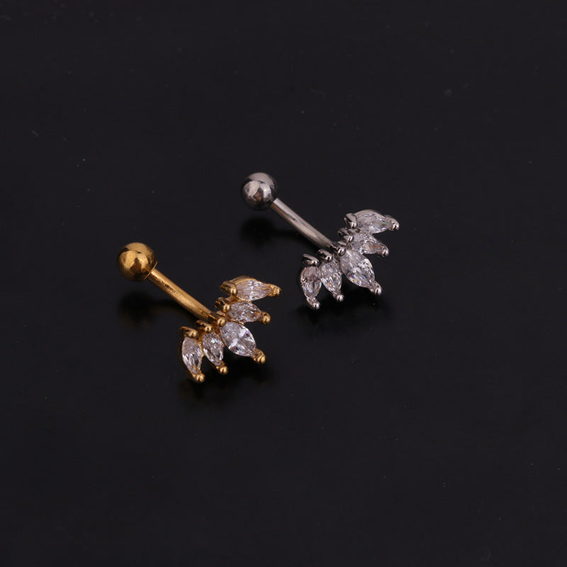 16G Flower Curved Barbell Rook Piercing