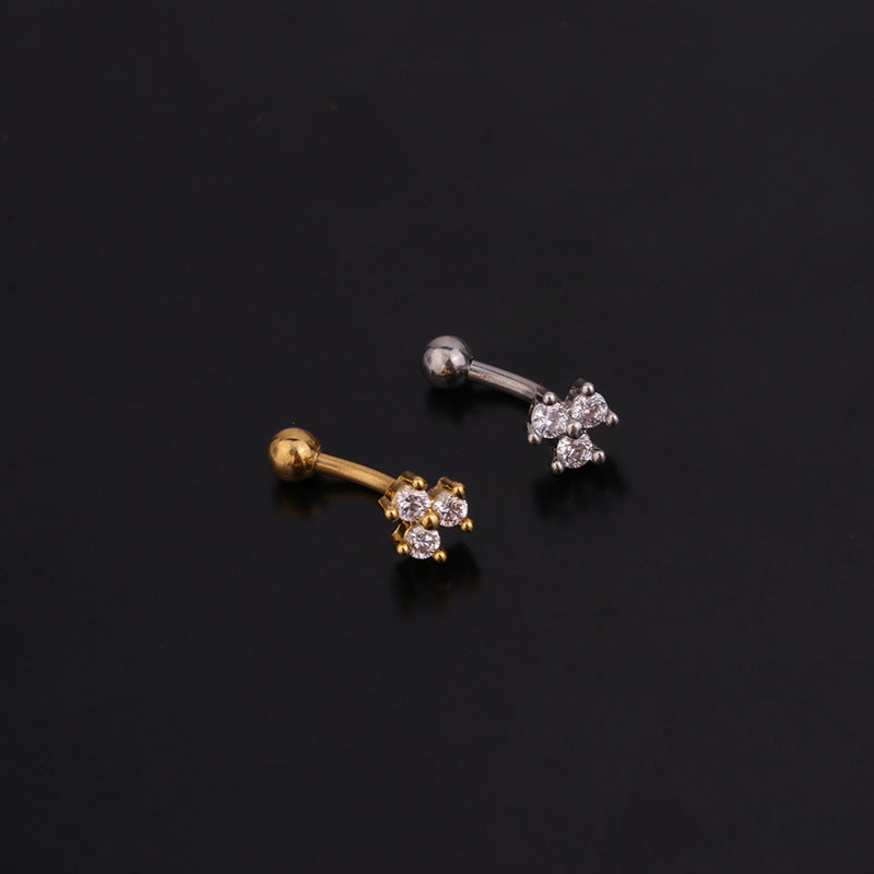 16G Flower Curved Barbell Rook Piercing