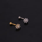 16G Flower Curved Barbell Eyebrow Ring