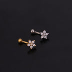 16G Flower Curved Barbell Eyebrow Ring
