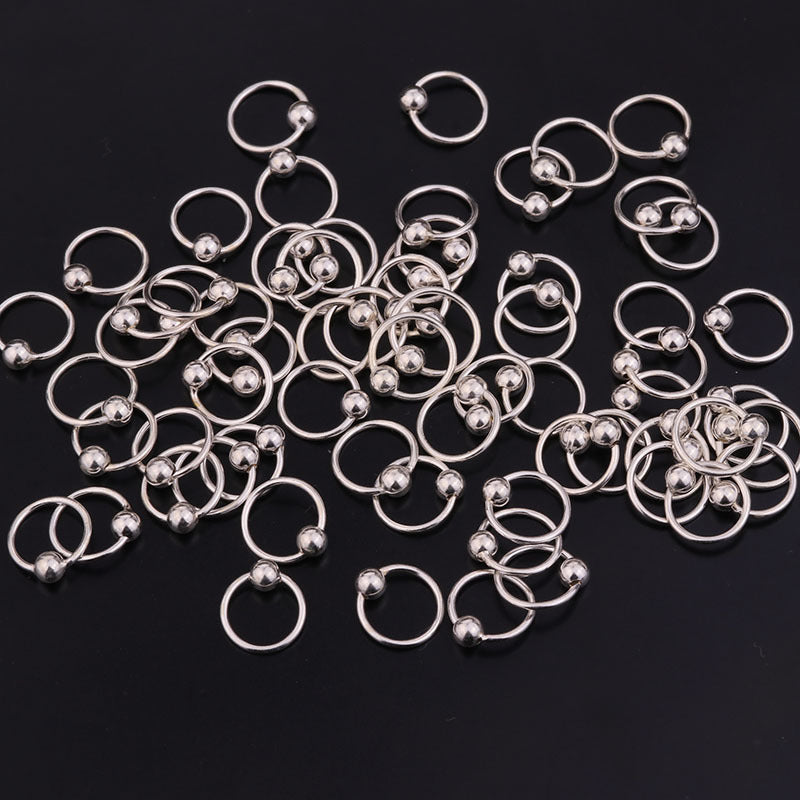 8mm 10mm Sterling Silver Ball Segment Hinged Hoop Piercing