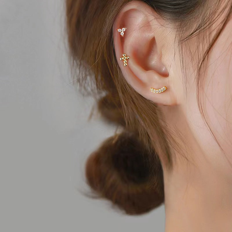 cartilage earrings, piercing jewelry, cartilage piercing, body jewelry, helix piercing, helix earrings, tragus piercing, moon earrings