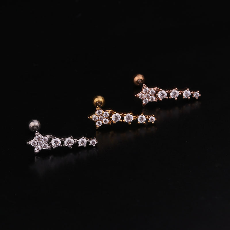 20G Cartilage Tiny Stud Earring Surgical Steel Earrings Celestial Earrings | HSPJ241