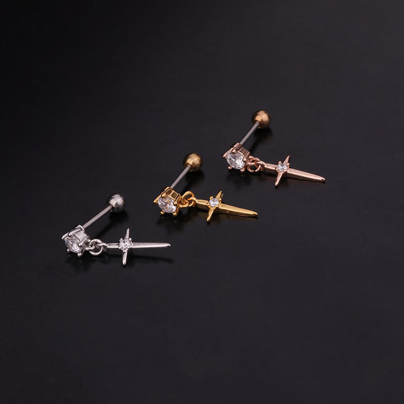 20G Cartilage Tiny Stud Earring Surgical Steel Earrings Celestial Earrings | HSPJ241