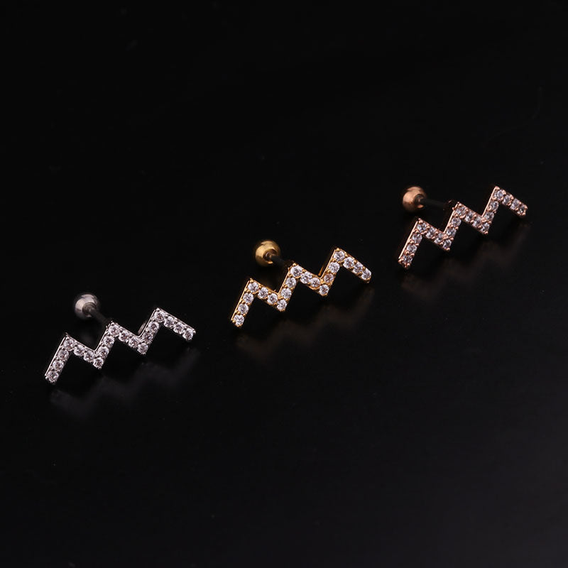 20G Cartilage Tiny Stud Earring Surgical Steel Earrings Celestial Earrings | HSPJ241