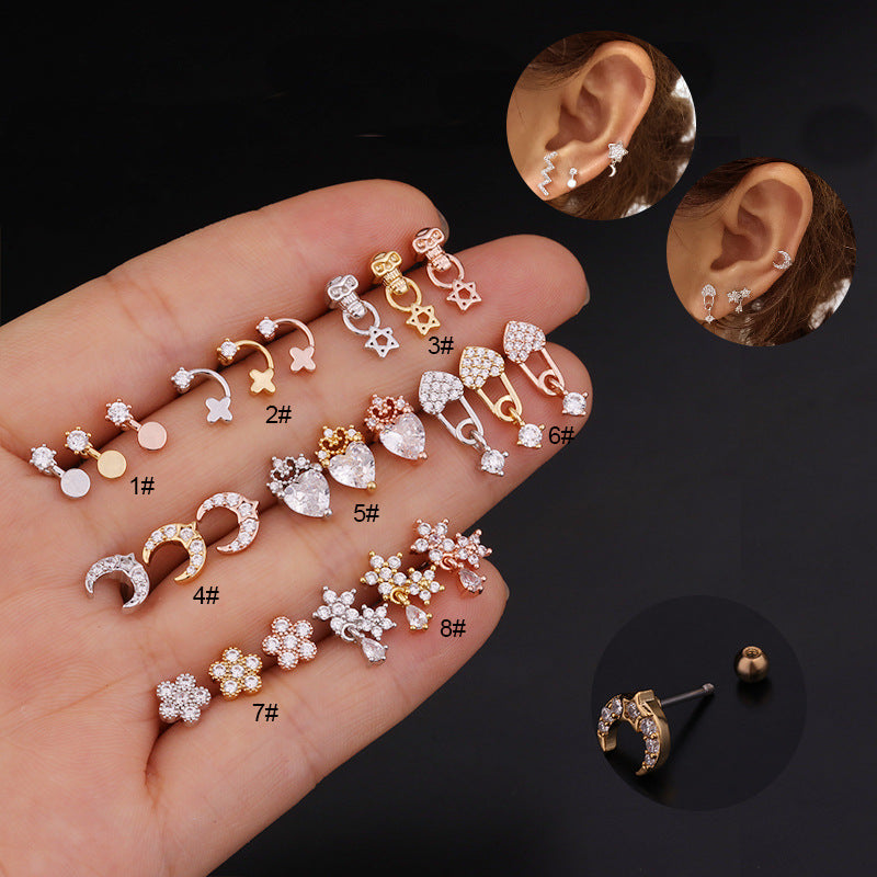 20G Cartilage Tiny Stud Earring Conch Tragus Helix Earrings | HSPJ243