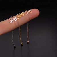 20G Hypoallergenic Bar Tragus Chain Link Stud