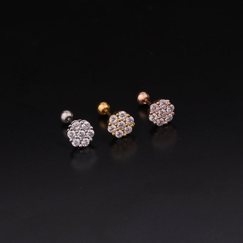 20G Hypoallergenic Rose Pearl Helix Cartilage Barbell Stud