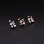 20G Hypoallergenic Rose Pearl Helix Cartilage Barbell Stud