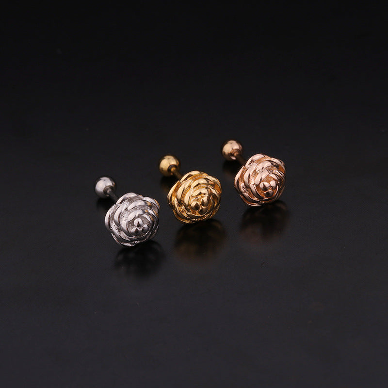 20G Hypoallergenic Rose Pearl Helix Cartilage Barbell Stud