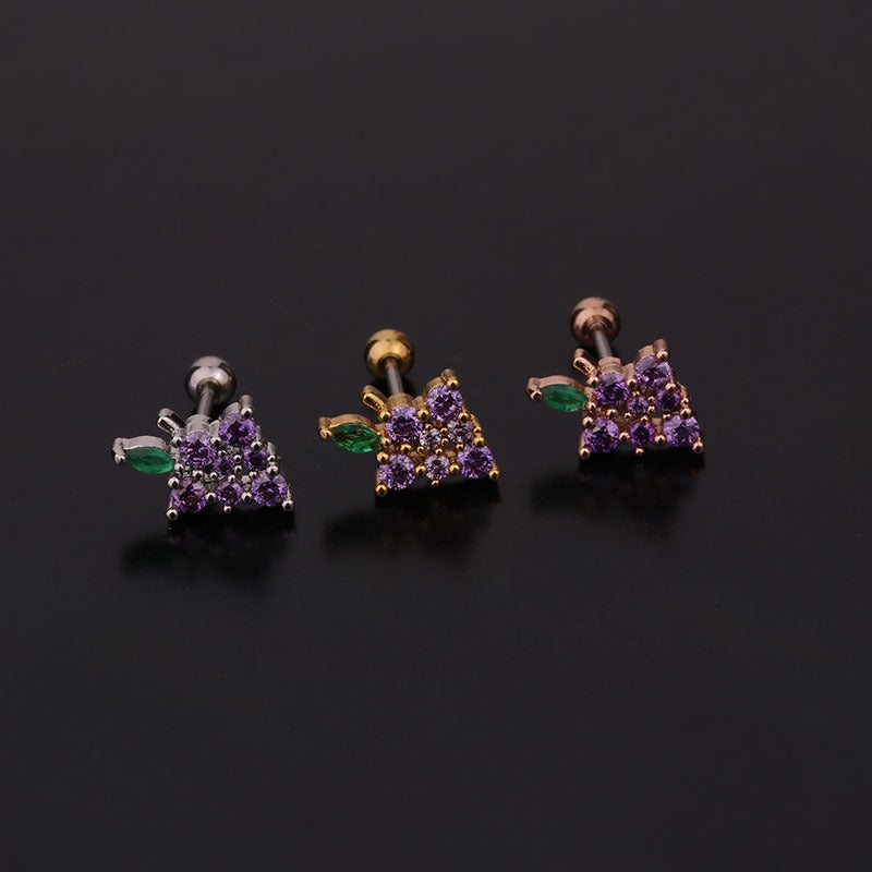 20G Cartilage Tiny Stud Earring, Fruit Stud Earrings | HSPJ253